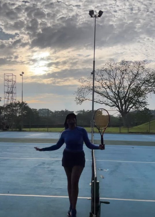 Ife on the tennis court